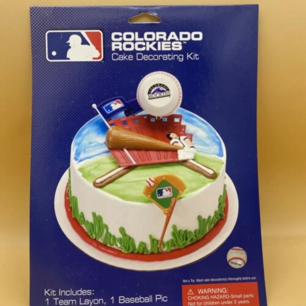 MLB Colorado Rockies CAKE Topper DECORATION Set DECOPAC Sports Party Baseball. C